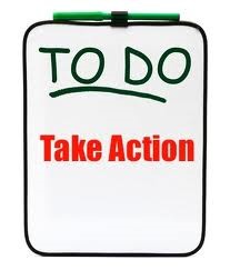 whiteboard with to-do take action written on it