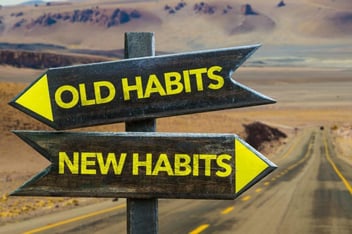old habits new habits road sign
