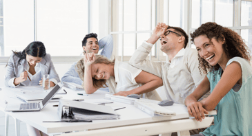 a group of happy employees