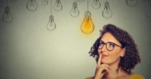 woman with an idea